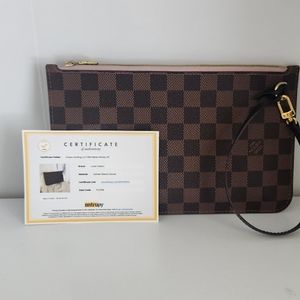Louis Vuitton Damier Neverfull Pochette Wristlet
